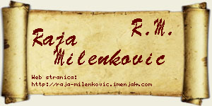 Raja Milenković vizit kartica